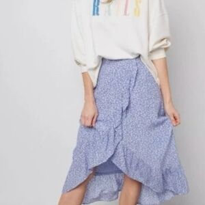 Rails High Low Blue Floral Skirt